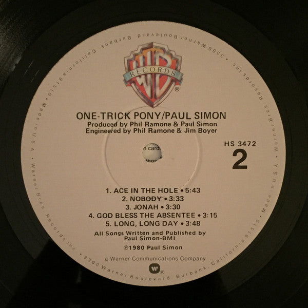 Paul Simon : One-Trick Pony (LP, Album, Win)