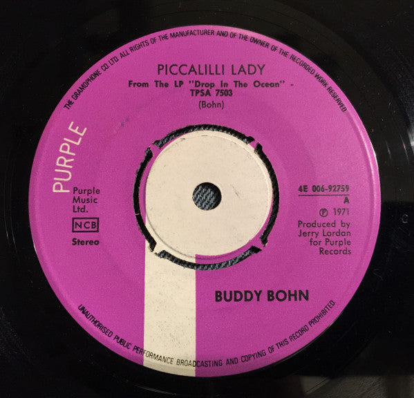 Buddy Bohn ~ Picalilli Lady / Summer Song (Vinyl) - Djungel & Jazz
