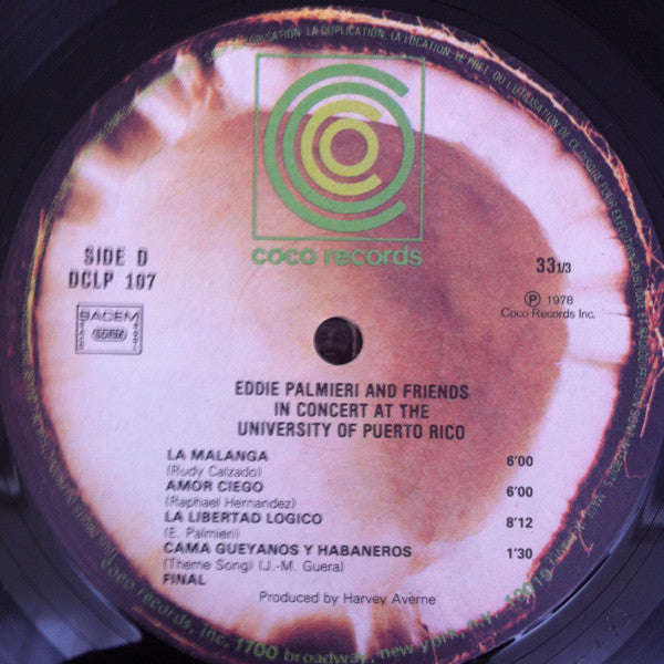 Eddie Palmieri ~ In Concert At The University Of Puerto Rico (Vinyl) - Djungel & Jazz
