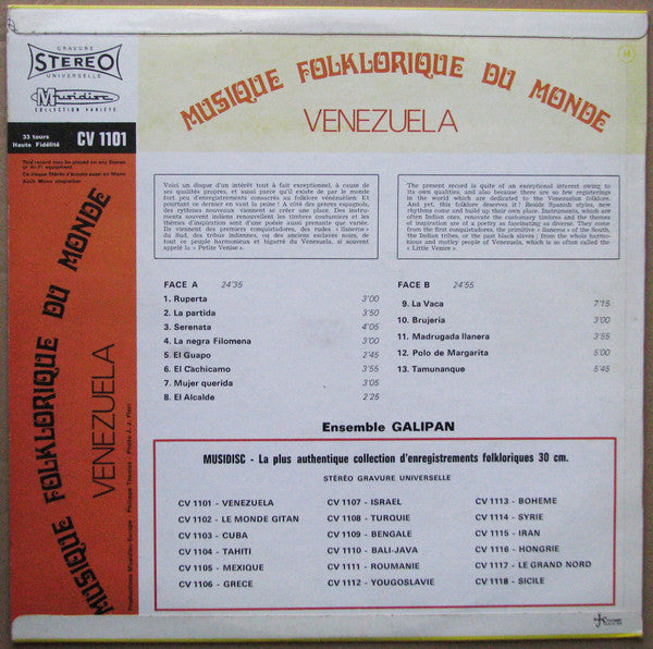 Ensemble Galipan ~ Venezuela (Vinyl) - Djungel & Jazz