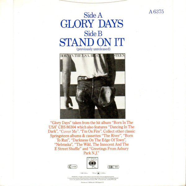 Bruce Springsteen ~ Glory Days (Vinyl) - Djungel & Jazz