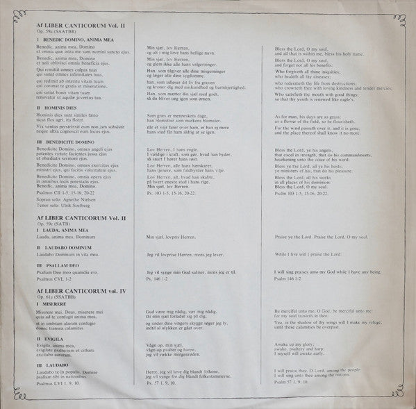 Vagn Holmboe, Unge Akademikeres Kor, Niels Møller, Knud Vad ~ Af Liber Canticorum / Fabula II, Opus 115 For Orgel (Vinyl) - Djungel & Jazz