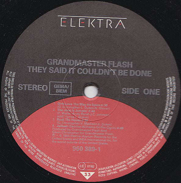 Grandmaster Flash ~ They Said It Couldn't Be Done (Vinyl) - Djungel & Jazz