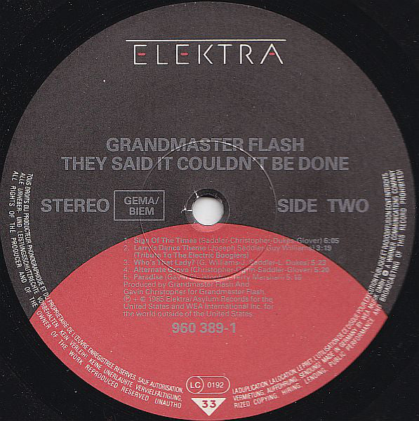 Grandmaster Flash ~ They Said It Couldn't Be Done (Vinyl) - Djungel & Jazz