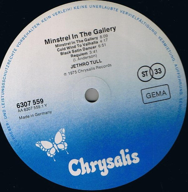 Jethro Tull ~ Minstrel In The Gallery (Vinyl) - Djungel & Jazz