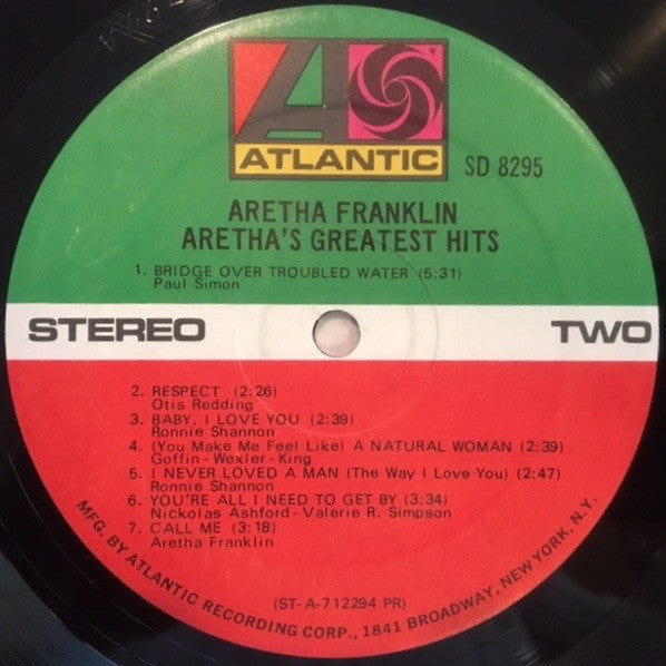 Aretha Franklin : Aretha's Greatest Hits (LP, Comp, PR)