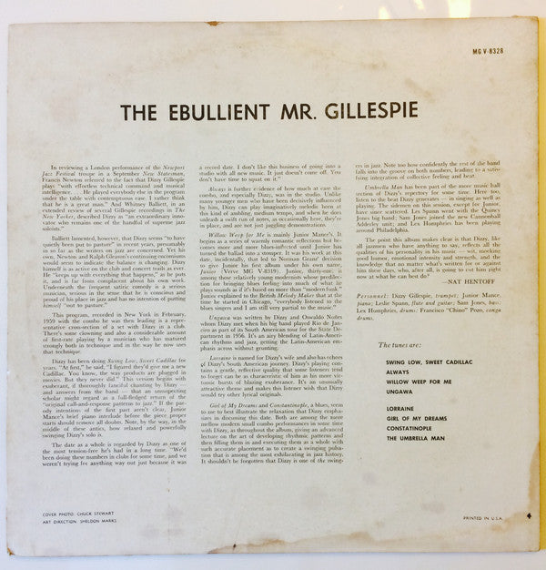 Dizzy Gillespie ~ The Ebullient Mr. Gillespie (Vinyl) - Djungel & Jazz