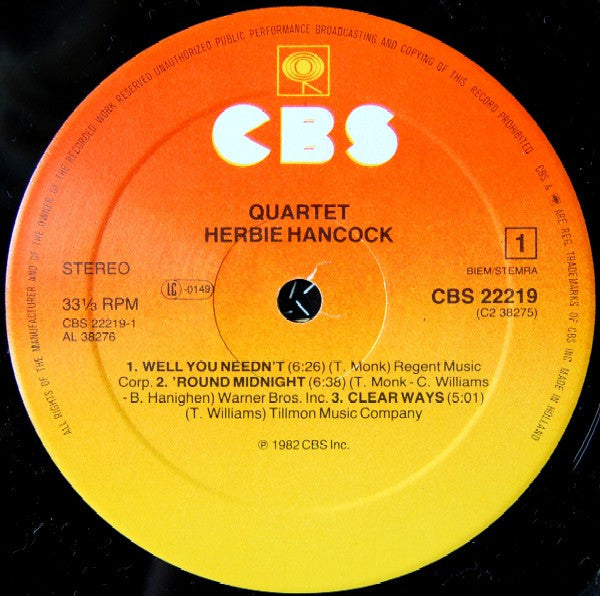 Herbie Hancock ~ Quartet (Vinyl) - Djungel & Jazz