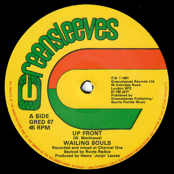 Wailing Souls / Papa Tullo ~ Up Front / To The Edge Of The Rump (Vinyl) - Djungel & Jazz