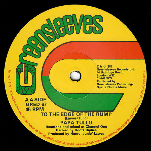 Wailing Souls / Papa Tullo ~ Up Front / To The Edge Of The Rump (Vinyl) - Djungel & Jazz