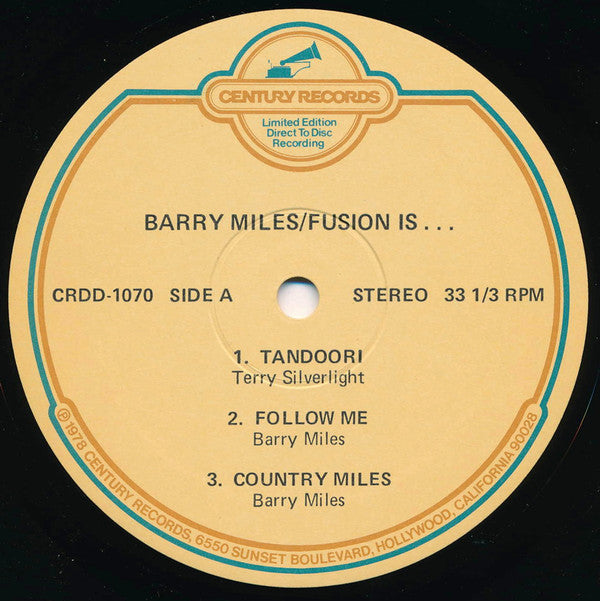 Barry Miles ~ Fusion Is... (Vinyl) - Djungel & Jazz