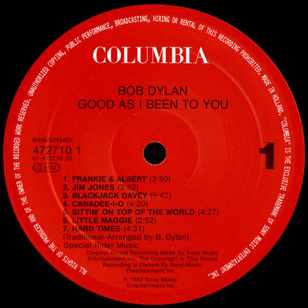 Bob Dylan ~ Good As I Been To You (Vinyl) - Djungel & Jazz