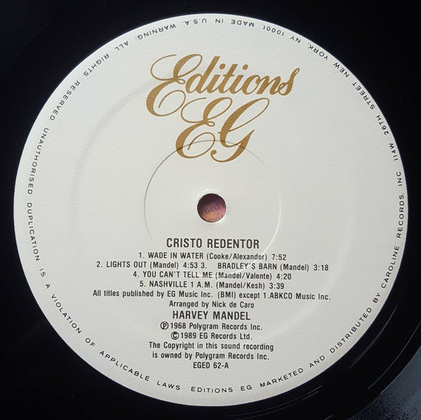 Harvey Mandel : Cristo Redentor (LP, Album, RE, RM)