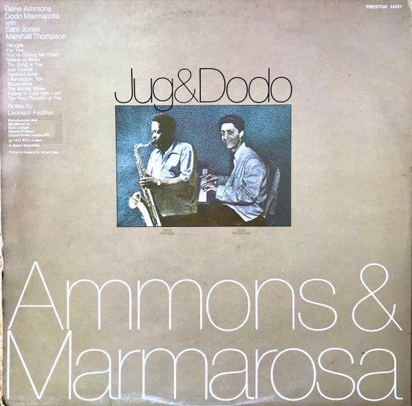 Ammons & Marmarosa ~ Jug & Dodo (Vinyl) - Djungel & Jazz