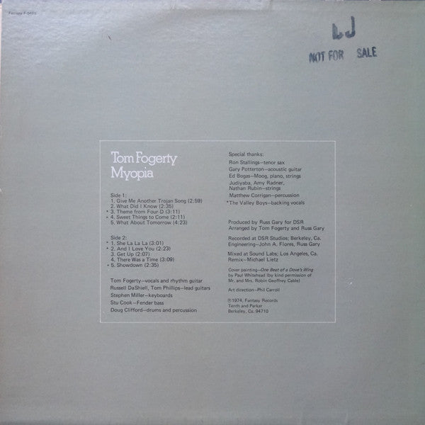 Tom Fogerty : Myopia (LP, Album, Promo)