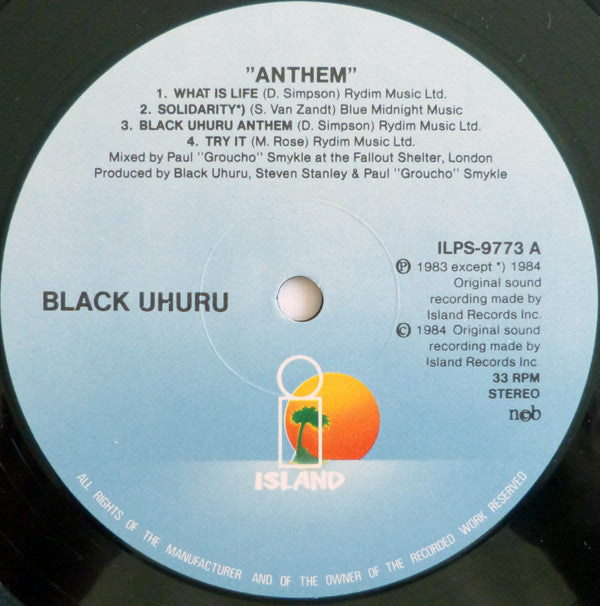 Black Uhuru ~ Anthem (Vinyl) - Djungel & Jazz