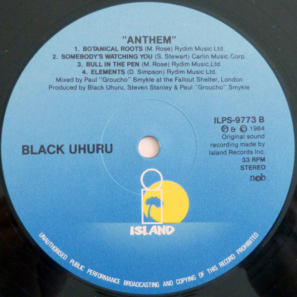 Black Uhuru ~ Anthem (Vinyl) - Djungel & Jazz