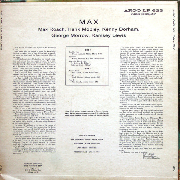 Max Roach Quintet ~ Max (Vinyl) - Djungel & Jazz