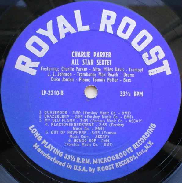 Charlie Parker ~ All Star Sextet (Vinyl) - Djungel & Jazz