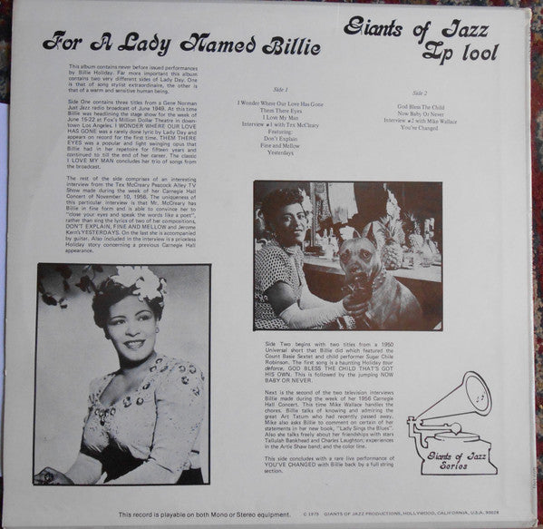 Billie Holiday ~ I Wonder Where Our Love Has Gone (Vinyl) - Djungel & Jazz