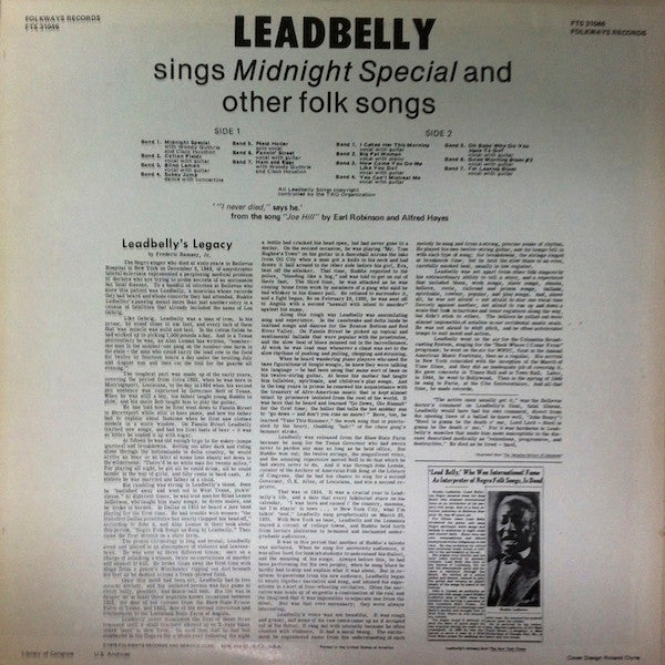 Leadbelly ~ Midnight Special (Vinyl) - Djungel & Jazz