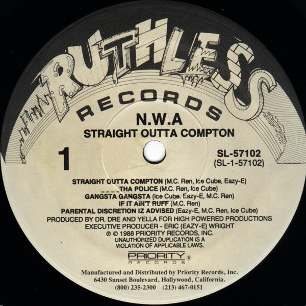N.W.A. ~ Straight Outta Compton (Vinyl) - Djungel & Jazz