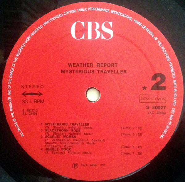 Weather Report ~ Mysterious Traveller (Vinyl) - Djungel & Jazz
