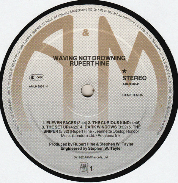 Rupert Hine : Waving Not Drowning (LP, Album)