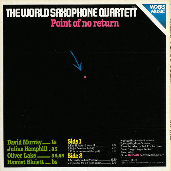 The World Saxophone Quartett ~ Point Of No Return (Vinyl) - Djungel & Jazz