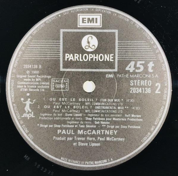 Paul McCartney ~ Ou Est Le Soleil? (Vinyl) - Djungel & Jazz