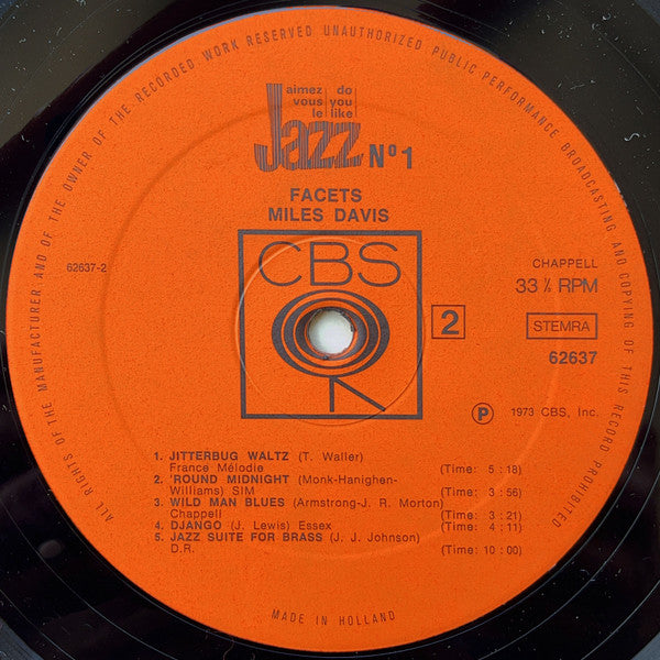 Miles Davis : Facets (LP, Comp, Mono)