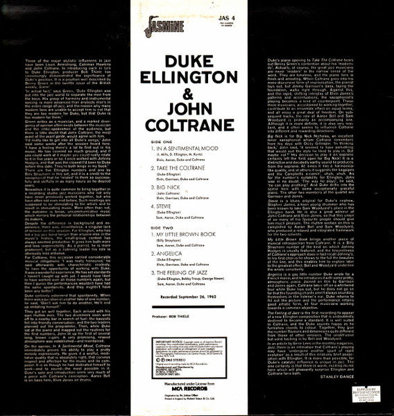 Duke Ellington & John Coltrane : Duke Ellington & John Coltrane (LP, Album, RE)