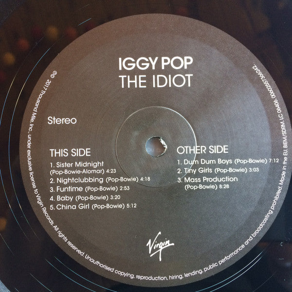 Iggy Pop ~ The Idiot (Vinyl) - Djungel & Jazz