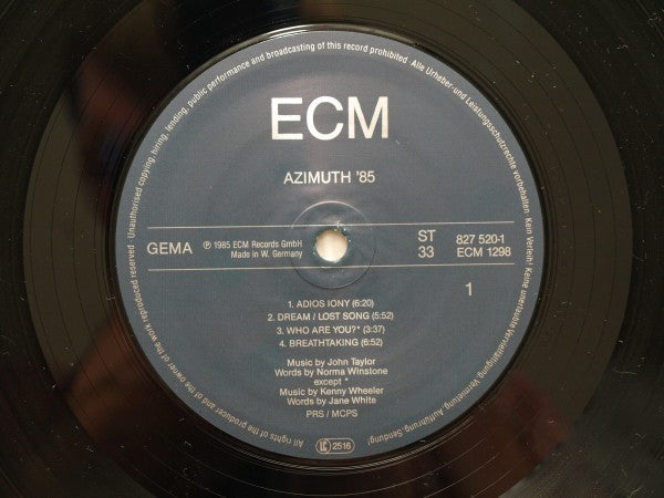 Azimuth ~ Azimuth '85 (Vinyl) - Djungel & Jazz