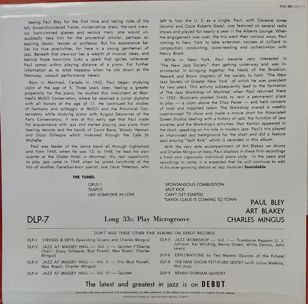Paul Bley With Charlie Mingus, Art Blakey ~ Introducing Paul Bley (Vinyl) - Djungel & Jazz