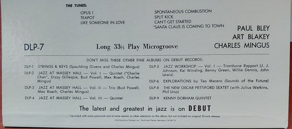 Paul Bley With Charlie Mingus, Art Blakey ~ Introducing Paul Bley (Vinyl) - Djungel & Jazz