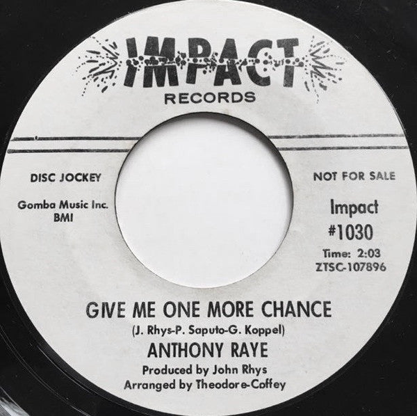 Anthony Raye ~ Give Me One More Chance / Hold On To What You Got (Vinyl) - Djungel & Jazz