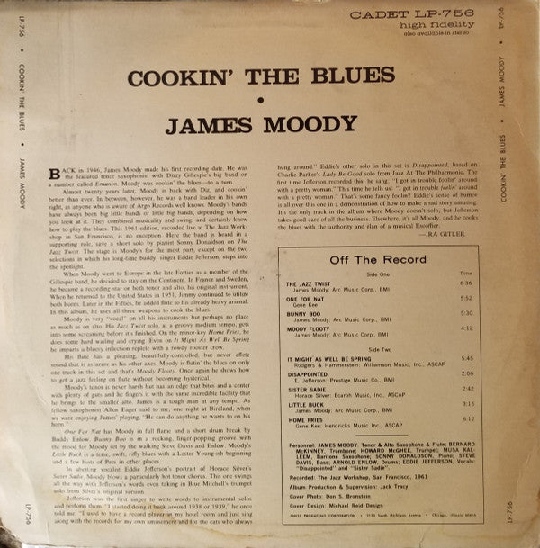 James Moody ~ Cookin' The Blues (Vinyl) - Djungel & Jazz