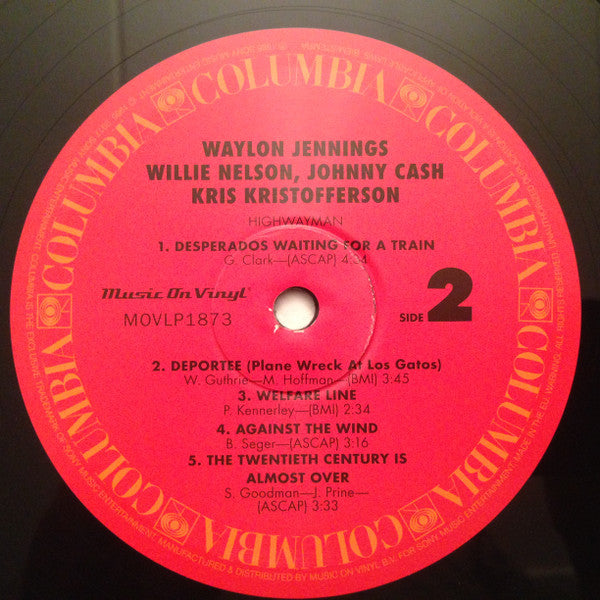 Waylon Jennings • Willie Nelson • Johnny Cash • Kris Kristofferson ~ Highwayman (Vinyl) - Djungel & Jazz