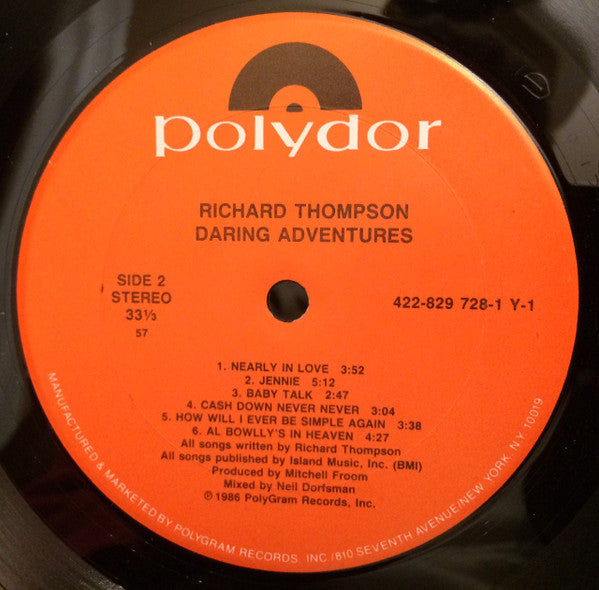 Richard Thompson ~ Daring Adventures (Vinyl) - Djungel & Jazz