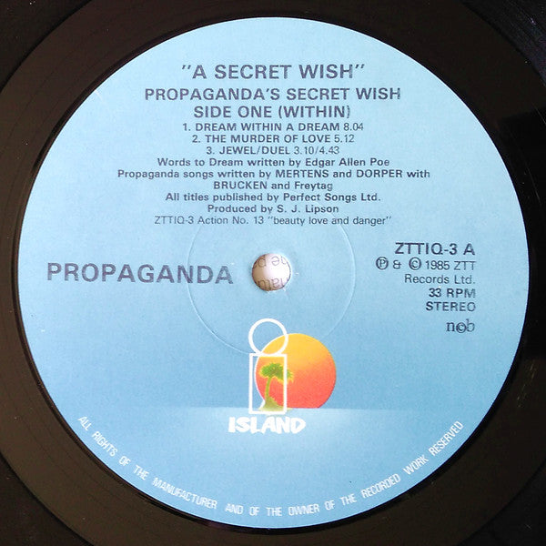 Propaganda : A Secret Wish (LP, Album)