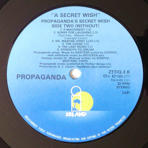 Propaganda : A Secret Wish (LP, Album)