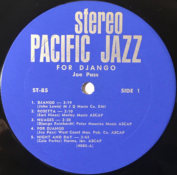 Joe Pass ~ For Django (Vinyl) - Djungel & Jazz