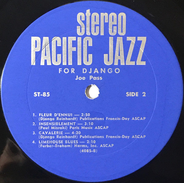 Joe Pass ~ For Django (Vinyl) - Djungel & Jazz