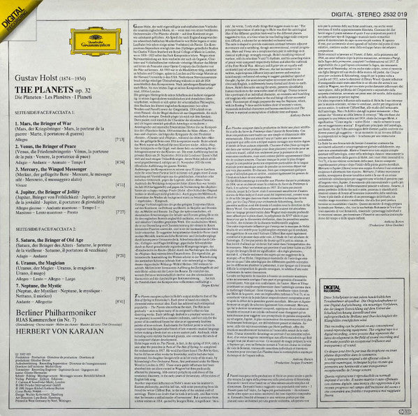 Gustav Holst, Berliner Philharmoniker · Herbert von Karajan ~ The Planets (Vinyl) - Djungel & Jazz