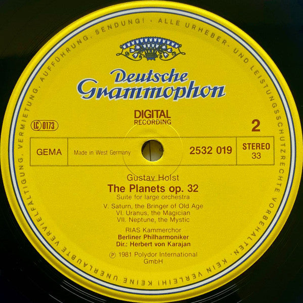 Gustav Holst, Berliner Philharmoniker · Herbert von Karajan ~ The Planets (Vinyl) - Djungel & Jazz
