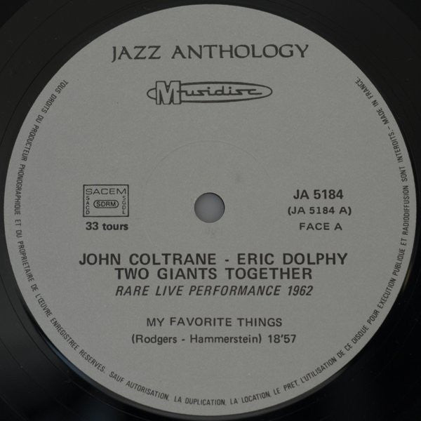 John Coltrane / Eric Dolphy ~ Two Giants Together - Rare Live Performance 1962 (Vinyl) - Djungel & Jazz