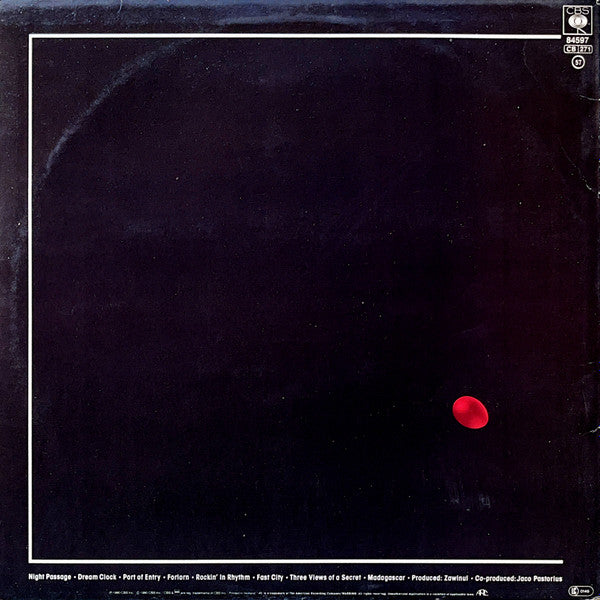 Weather Report ~ Night Passage (Vinyl) - Djungel & Jazz