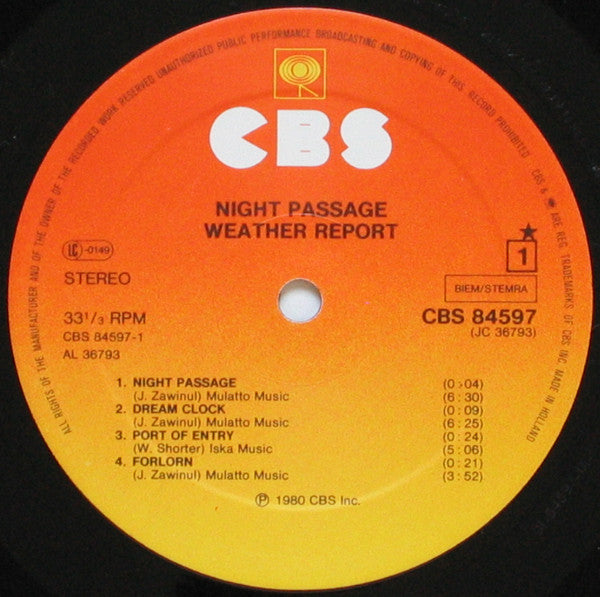 Weather Report ~ Night Passage (Vinyl) - Djungel & Jazz