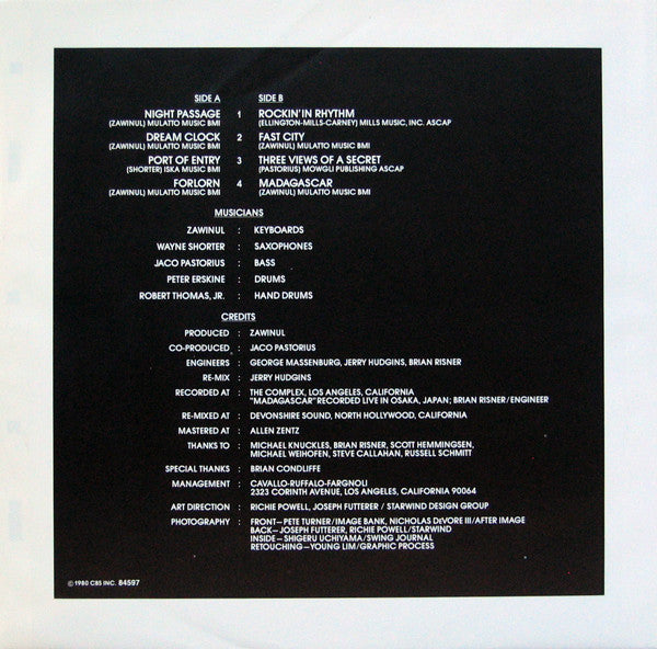 Weather Report ~ Night Passage (Vinyl) - Djungel & Jazz